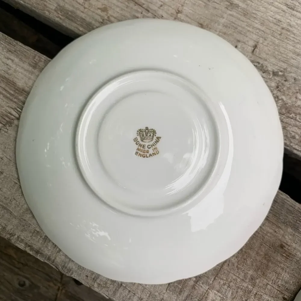 Vintage bone china pink floral cottagecore teacup and saucer